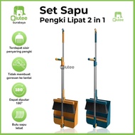 Broom and Dustpan Broom Set 2IN1 Broom Floor Cleaning Broom Set Equipped with Folding Dustpan with L