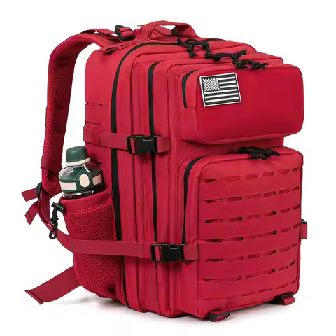 45L Men's Tactical Backpack with Double Cup Holder Hunting Backpack Outdoor Camping Gear Backpack Hi