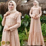 Natasha Dress Gamis Tile Dot Baju Lebaran Wanita Maxy Dress Muslimah