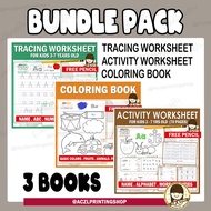 TRACING WORKSHEET BUNDLE PACK ( 3 BOOKS ) with pvc cover