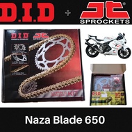 Sprocket Chain Naza Blade 650 Full Set DID+JomThai (Gold Colour Chain)