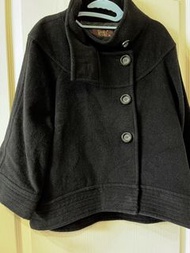 Veeko黑色短版毛料大衣