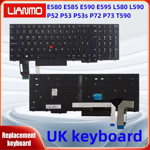 UK/Nordic/Hebrew/Belgian/Brazil for Lenovo ThinkPad E580 E585 E590 E595 T590 P53S L580 L590 P52 P72 