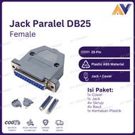 Parallel DB25 Female Solder Jack Cable + Cover Case (25 Pin Cable Head Connector)