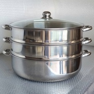 Stainless Steel Steamer Pots with Extra Thickness 3 Tiers (32 34 36 38 40 cm)