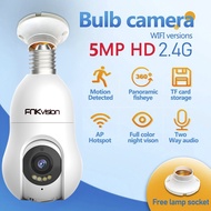 FNKvision กล้องวงจรปิด กล้องหลอดไฟ ไร้สาย 4 ล้าน WIFI  Full HD 4MP ตรวจสอบ/แสงเครื่อง dual use APP:F