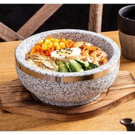 KD Rice Bibimbap Bowl Granite Stone Bowl with Wood Base KP408