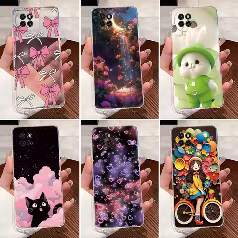 For Itel S23 Case S665L Clear Luxury Cute Love Rabbit Funny Cat Cartoon TPU Soft Silicone Phone Case