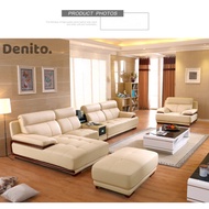 Sofa Minimalis Modern / Sofa Leter L / Sofa Warna Cream / Sofa Kulit / Sofa Ruang Tamu
