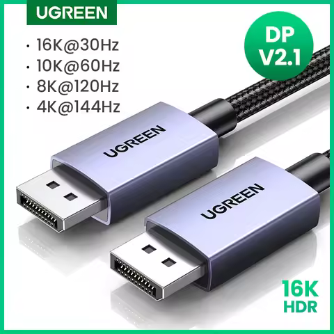 UGREEN 16K Displayport Cable DP2.1 8K 4K144Hz Video Audio Cable for Xiaomi TV Box PC Laptop Monitor 