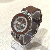 Jam Tangan Wanita Remaja Fashion Desain Mewah Motif Paris Tali Rubber