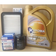 PROTON ERTIGA OIL FILTER + AIR FILTER + KOYOMA 5W40 FULLY SYNTHETIC ENGINE OIL