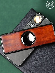 Retro Vintage Small Leaf Purple Sandalwood Matchstick Lighter Fidget Spinner Toy Collectible Mens Ha