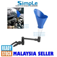 Universal Oil Funnel Tool set with Clamp Adjustable Engine Oil Funnel Corong Minyak Hitam Engine Too