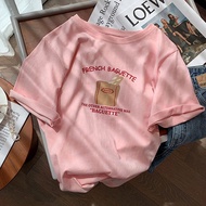 Korean Style Cotton Women Fashion Summer Short sleeve T shirts Fashion Clothing Round Neck Tops Tees