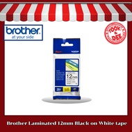 Brother Laminated 12mm Black on White tape