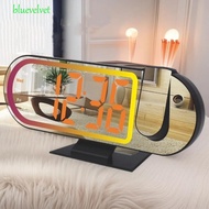 BLUEVELVET Projection Alarm Clock, Colorful Projection Large Screen LED Projection Clock, Night Cloc