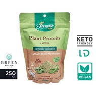 Plant Based Protein ซองเดอร์ โปรตีนถั่วลันเตา ผสมผักโขม + MCT oil  ออร์แกนิค ไม่มีน้ำตาล คีโต วีแกน ทานได้ โปรตีนพืช โปรตีนเชค