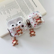 Flower Bear Earphone Case i12 i11 i13 Cartoon Transparent Embossed 1 2 3 Bluetooth gen gen1 gen2 Pro