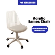 Luxury Acrylic Eames Chair with PU Leather Cushion Seat / Adjustable Transparent Chair