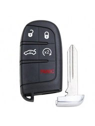 1入組5按鈕智慧型遙控汽車鑰匙外殼套，適用於大切羅基、道奇、充電器、挑戰者、克萊斯勒200 300 CY24刀片
