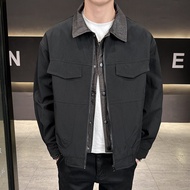 แจ็คเก็ตฤดูใบไม้ผลิและฤดูใบไม้ร่วงสไตล์ Bournes สำหรับผู้ชาย แจ็คเก็ตคอปกปิดสีบล็อก แจ็คเก็ตผู้ชาย แ