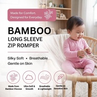 🇸🇬 [SG] Premium Bamboo Classic Baby Zip Romper for Baby Girl