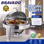 🔥BEST OFFER🔥BRAVADO STAINLESS STEEL BUFFET ROUND ROLL TOP CHAFING DISH BUFFET SET CATERING SET BERKA
