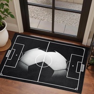 Soccer Large 3x5 Entryway Rug Indoor - Washable Non-Slip Low Pile Ultra Soft Area Rug for Large Kitc