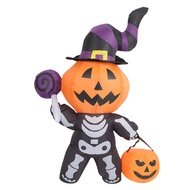 Skeleton Little Ghost Inflatable Stick Little Ghost Carrying Pumpkin Halloween Inflatable Ghost Fest