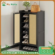 【In Stock】 Bamboo Shoe Cabinet 2/3/4 Door (Almari Kasut Bertutup) - Holds 45 Pairs, Dust & Water Res