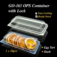 GO-163 OPS Container with Lock Bekas Kuih Clear OPS Container Cake Bakery Box Bekas Tart Bomboloni N