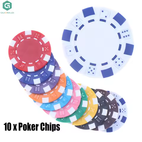 10 Pcs Texas Poker Chip Plastic Poker Chips Casino Texas Hold'em Poker Metal Coins 11.5g Chips Poker
