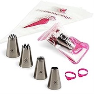Nozzles for piping bags, large set, pattern #1C #356#9FT #8A - perfect for professionals - piping ba