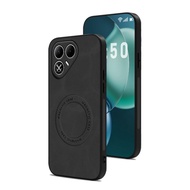 Casing for Tecno Pova 8 5G Pova8 LK6 Phone Case Sheepskin Leather Wireless Charging Car Magnetic Ads