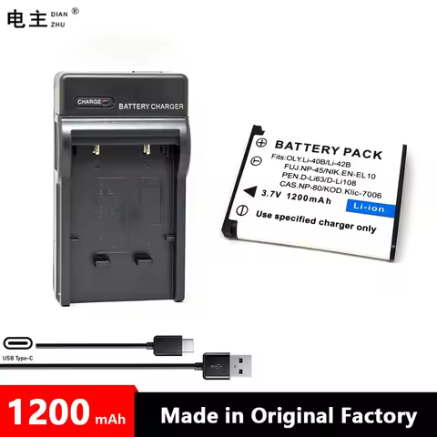 EN-EL10 Li-42B Li-40B FNP-45 A D-Li63 D-Li108 CNP-80 KLIC-7006 Battery Charger for Nikon OLYMPUS FUJ