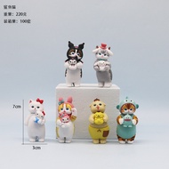 Shark Cat Cat Figure Cross-Dressing Cat COS Melody Cinnamon Dog Pudding Dog Kuromi Doll Figure Decor