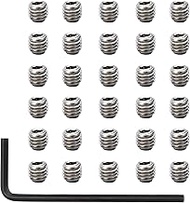 AccEncyc 10-32 x 3/16"" Socket Set Screws 30Pcs Allen Head Hex Socket Set Screws Stainless Steel Cup