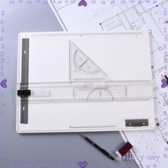 [HelleryMY] Table Drawing Board A3 Angle Adjustable Drafting Table Clamps Protractor Portable Suppor