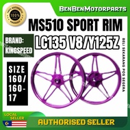 KINGSPEED MS510 RIM SPORT RIM LC V8 / Y125Z SPORT RIM 160/160-17 SPORT RIM PURPLE MERAH OREN LC135 V