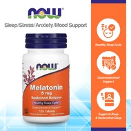 NOW Supplements, Melatonin 5 mg, Sustained Release, Formulated for a 4-Hour Release Period, 120 Tabl