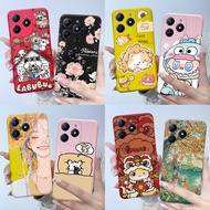 For Realme C63 4G C61 RMX3939 RMX3930 Narzo N63 Cover Case Soft Silicone Fashion Girl Pattern Painti