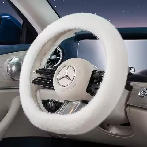 Long Plush Steering Wheel Cover Round D-Shaped Cars Accessories BMW E46 E90 E91 Golf 4 5 7 Audi A3 8