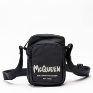 Alexander McQueen Graffitti Logo Crossbody Bag in Black 100% Original