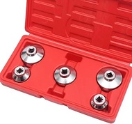 KATSU Oil Filter Wrench Cup Set 5PCs, 3/8" Hex Drive 24-38mm Oil Filter Socket Removal Tool for Car 