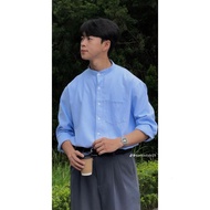 Hot Son Tung Linen Oxford Shirt Men's Long Sleeve Full Color Train Collar Men's 2 Chest Pockets Eleg
