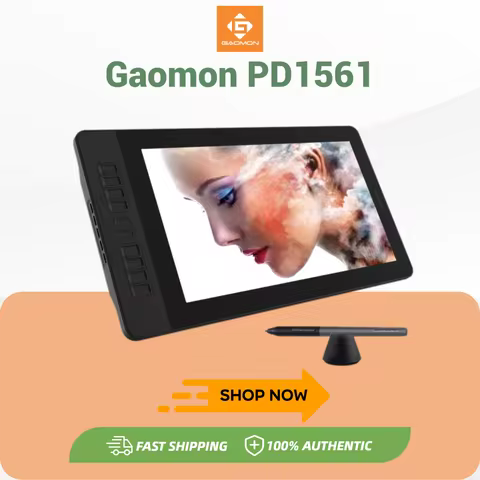 GAOMON PD1561 Graphics Tablet Monitor IPS HD Drawing Display Anti-glare 15.6 Inch Screen 72% NTSC Ga