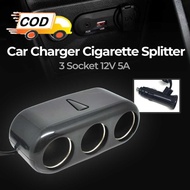 Splitter Charger Hp Car 3 Port 12V 5A Socket Casan Handphone