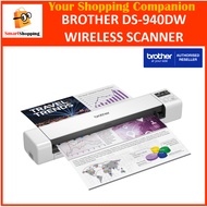 Brother DS-940DW Wireless Scanner with Built-in rechargeable battery and SD Card Storage A4 size 1 Y
