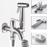 @NEW@ Wo Way Tap Bathroom Faucet with Bidet Spray Holder 1 In 2 Out Two Ways Faucet Water Tap Toilet Sprayer Holder Design